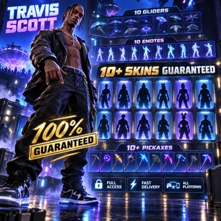 🔥 TRAVIS SCOTT 100% GUARANTEED | 10+ Skins Guaranteed | Fortnite Account | Full Access | ALL PLATFORMS