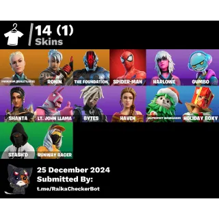 OG Fortnite Account [PC] – 14 Skins + Paradigm, Spider-Man, Ronin, The Foundation & 200 V-Bucks! 🔥💎