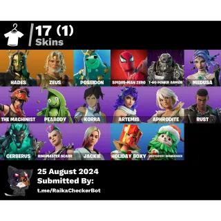 Fortnite Account OG : [PC/PSN/XBOX] 17 Skins | Hades | Zeus | Poseidon | Spider-Man Zero | T-60 Armor | 1400 VB