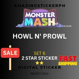 Howl N' prowl 2 star sticker Monopoly go