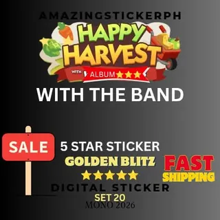 With the band 5 star sticker Golden blitz Monopoly go