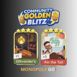 Ollivander's or Pin the tail 4 star sticker monopoly go Golden blitz (choose 1 only)