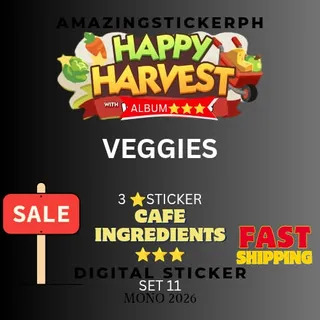 Veggies 3 star sticker Monopoly go