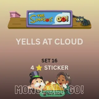 Yells at cloud 4 star sticker Monopoly go