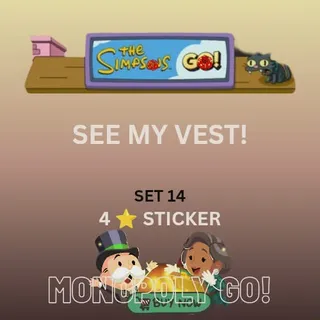 See my vest! 4 star sticker Monopoly go