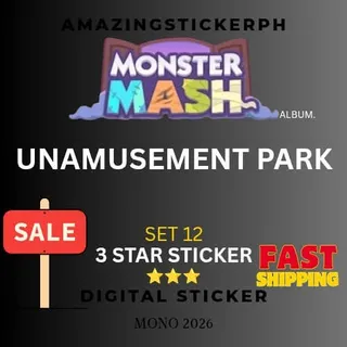 Unamusement park 3 star sticker Monopoly go