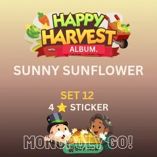 Sunny sunflower 4 star sticker Monopoly go