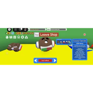 Grind / Obtain Coconut Canister Farm Service | BSS Bee Swarm Simulator Services