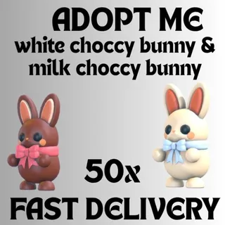 50 x white choccy bunny 100x milk choccy bunny adopt  me