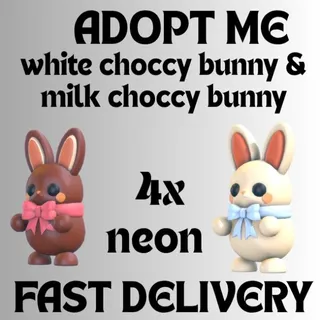 4x mega white choccy bunny 4x mega milk choccy bunny adopt  me