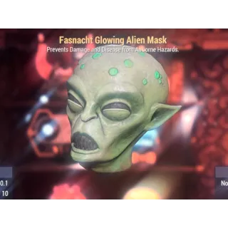 Glowing alien mask