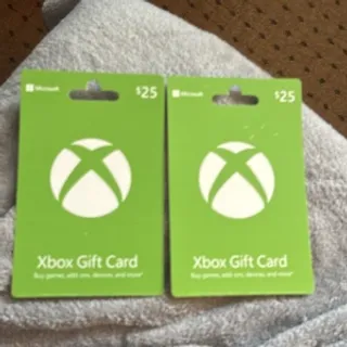 Xbox gift card 2 $25 gift cards