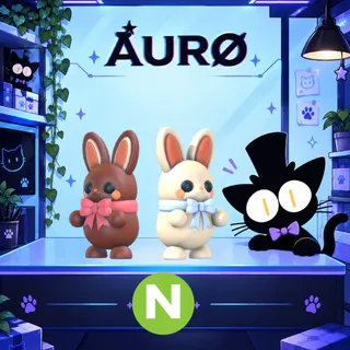 Neon Milk Choccybunny + Neon White Choccybunny