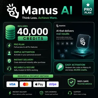 Manus AI Pro – 1 Month | 4,000 Credits
