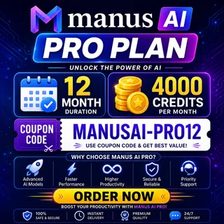 Manus AI Pro Plan – 12 Months Premium Access | 4000 Credits Every Month