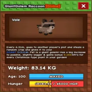 Godly GiantGolem Raccoon
