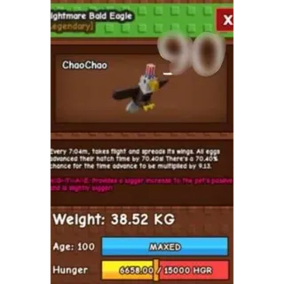 SEMI HUGE  NIGHTMARE BALD EAGLE  