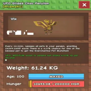 HUGE UFO GILDED CHOC PERYTON