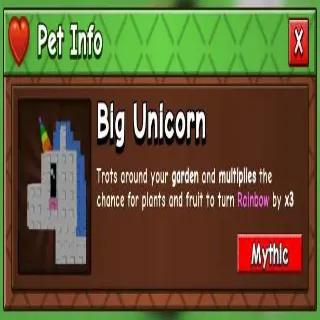 BIG UNICORN - GROW A GARDEN 2