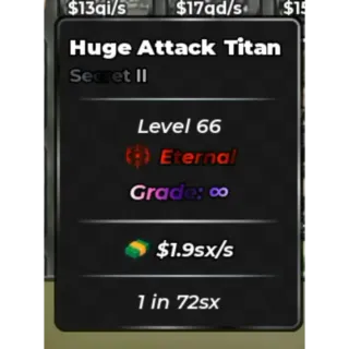 HUGE ATTACK TITAN $1.9sx/s - ANIME DICE