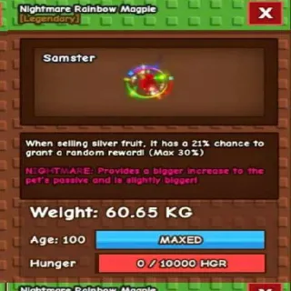 Huge Nightmare Rainbow Magpie