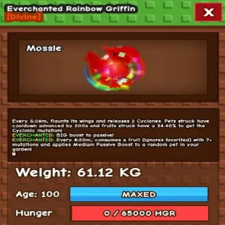 Huge Everchanted Rainbow Griffin