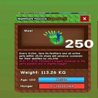 Colossal Nightmare Peacock