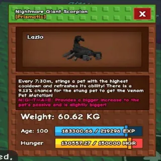 Huge Nightmare Giant Scorpion
