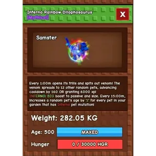 Huge Inferno Rainbow Dilophosaurus