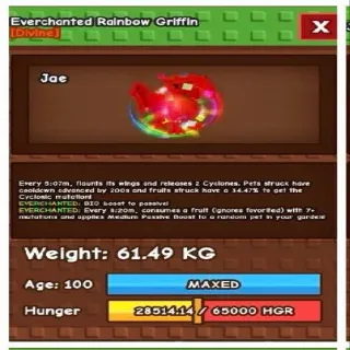 Huge Everchanted Rainbow Griffin