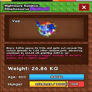 Nightmare Rainbow Dilophosaurus