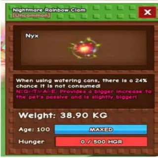 Semi Huge Nightmare Rainbow Clam