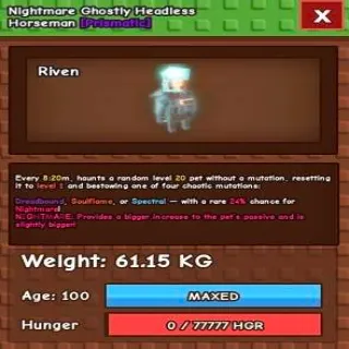 Huge Nightmare Ghostly Headless Horseman 60+Kg