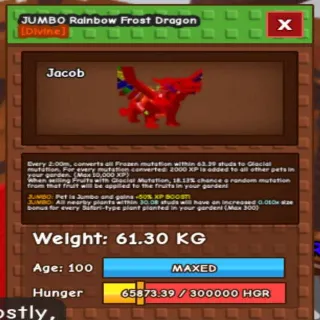 HUGE JUMBO RAINBOW FROST DRAGON