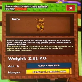 Ascended Gilded Choc Easter Bunny