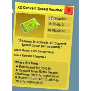 X2 COVERT SPEED VOUCHER
