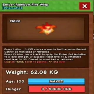 Huge Ember Rainbow Fire Wisp