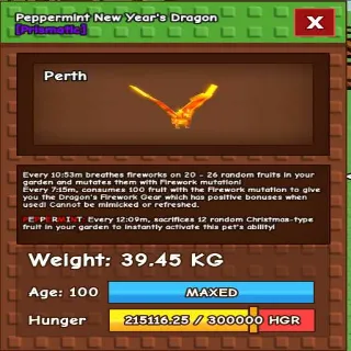 HUGE PEPPERMINT NEW YEAR'S DRAGON