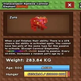 Huge Transcendent Rainbow Carnival Elephant
