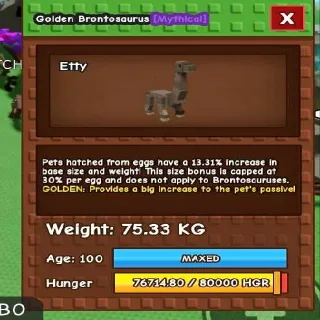 Godly  Golden Brontosaurus