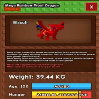 SEMI HUGE RAINBOW FROST DRAGON