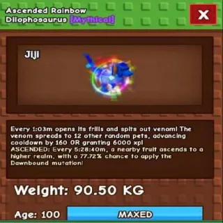 Godly Ascended Rainbow Dilophosaurus
