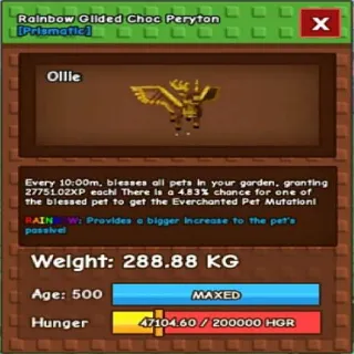 Huge Rainbow Glided Choc Peryton
