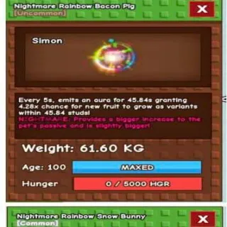 Huge Nightmare Rainbow Bacon Pig