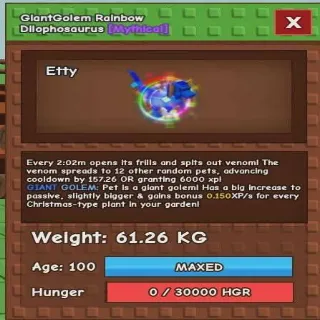 GiantGolem  Rainbow Dilophosaurus