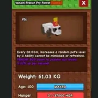 Huge Venom French Fry Ferret