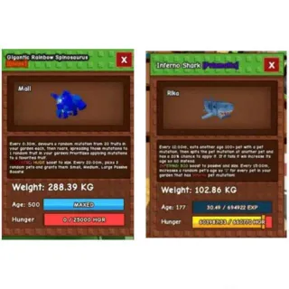 Huge Gigantic Rainbow Spinosaurus + Huge Inferno Shark