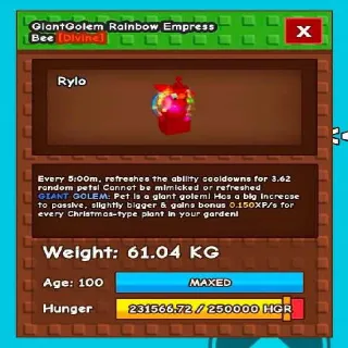 Huge GiantGolem Rainbow Empress Bee