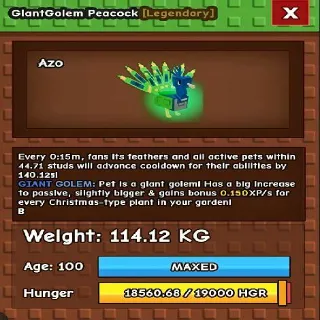 COLOSSAL GIANTGOLEM PEACOCK