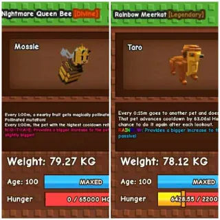 Titanic Nightmare Queenbee + Titanic Rainbow Meerkat